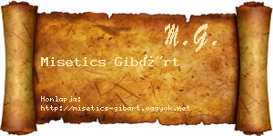 Misetics Gibárt névjegykártya